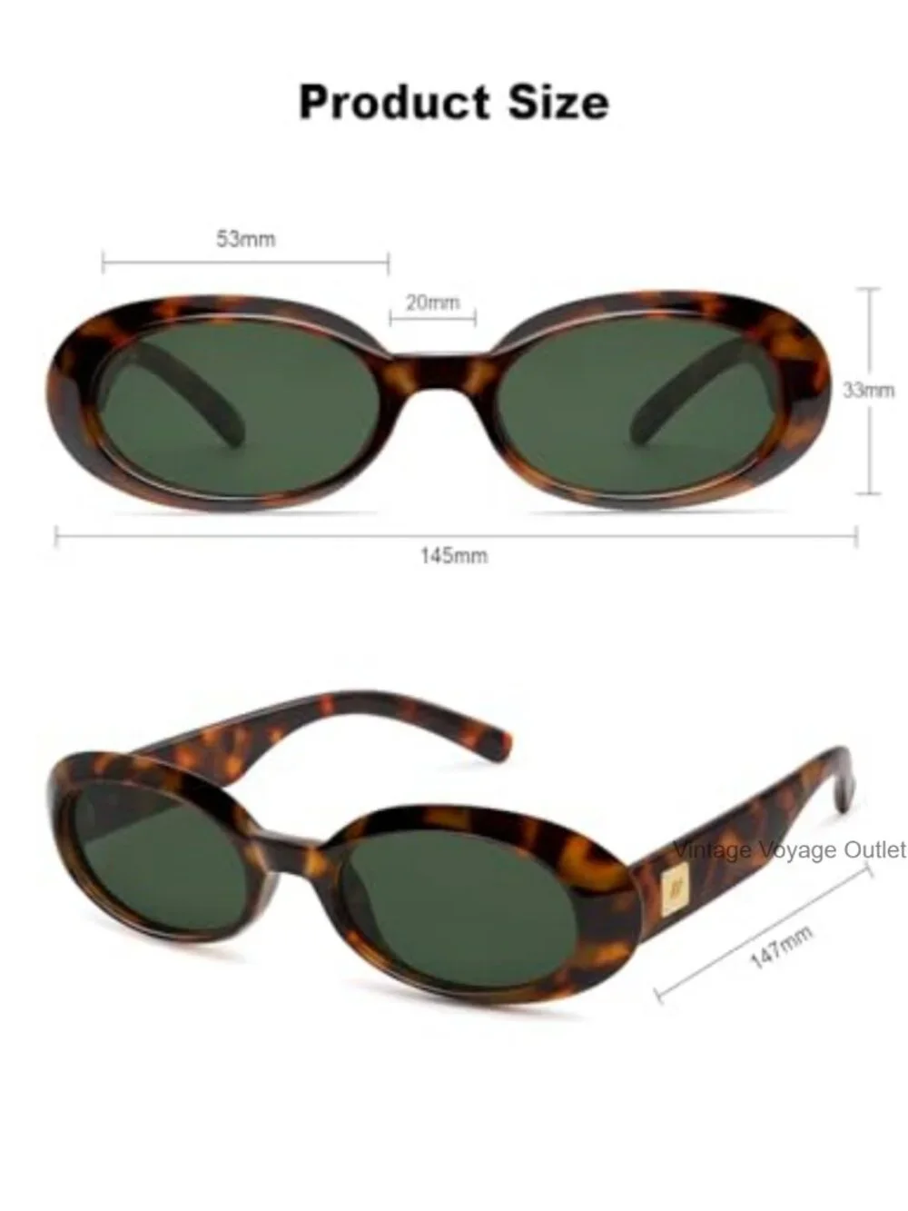 Retro Oval Sunglasses 2-Pack Small 90s Vintage UV Protection